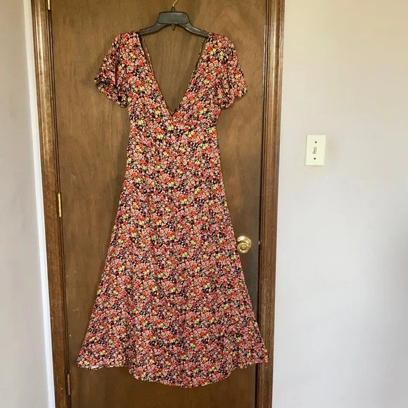 Rewind long floral print dress w criss cross in back boho XS XXL jr - Picture 3 of 17